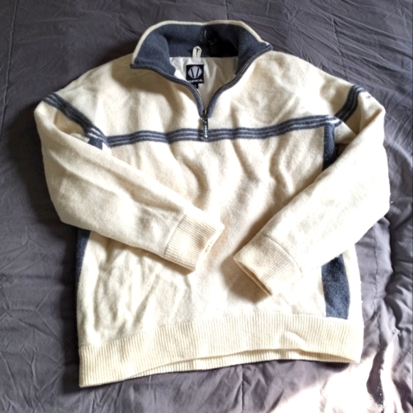 *RARE**SUNICE men's 100% lambswool ski pullover 3/4 zip sweater. - Picture 1 of 4
